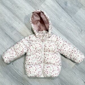 H&M Floral Puffer Jacket with Hood